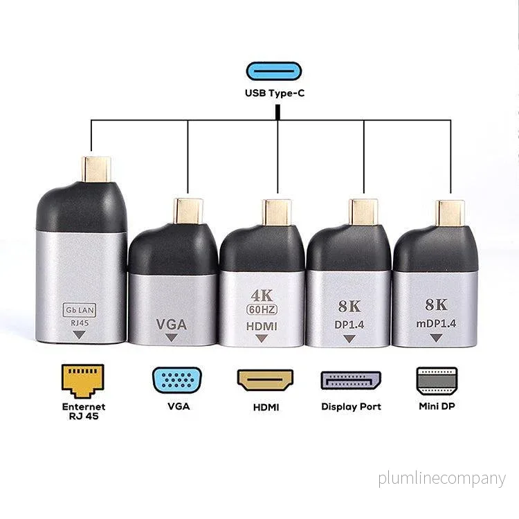 NÖRDIC USB C till Displayport adapter 8K i 60Hz 32,4Gbps Stöd för 3D och HDCP 1.4 och 2.2 Aluminium Space Grey - Bild 3