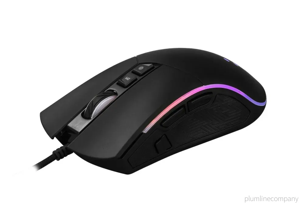 NÖRDIC trådad RGB USB mus 800-6400 DPI 8 knappar svart - Bild 2