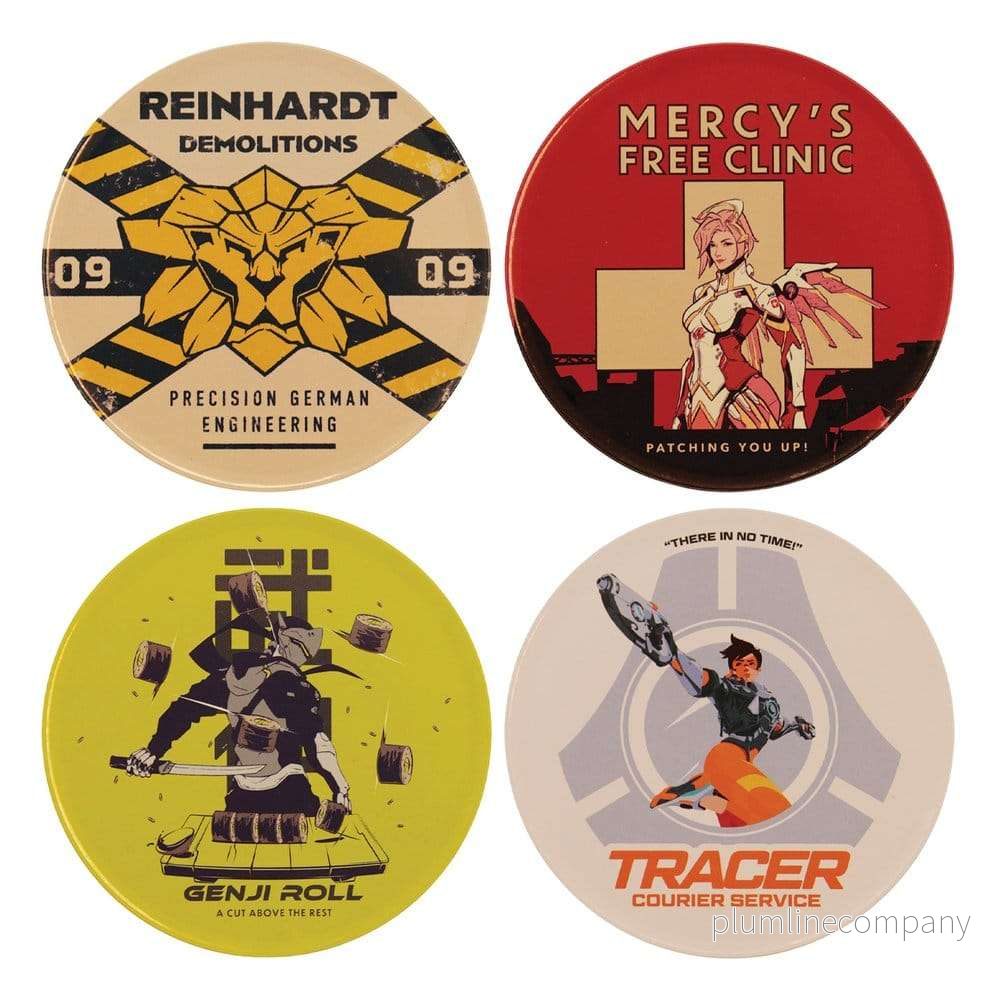 Overwatch glasunderlägg 4-pack – tryckta i metall