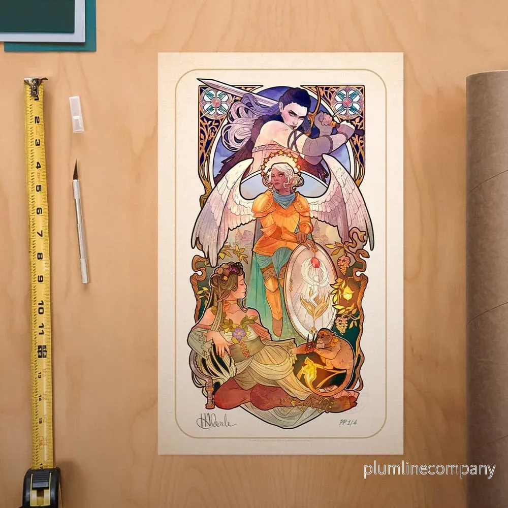 Critical Role Konsttryck Ashley Johnson: 10-årsjubileums Art Nouveau-illustrationer 46 x 28 cm - oförpackad - Bild 2
