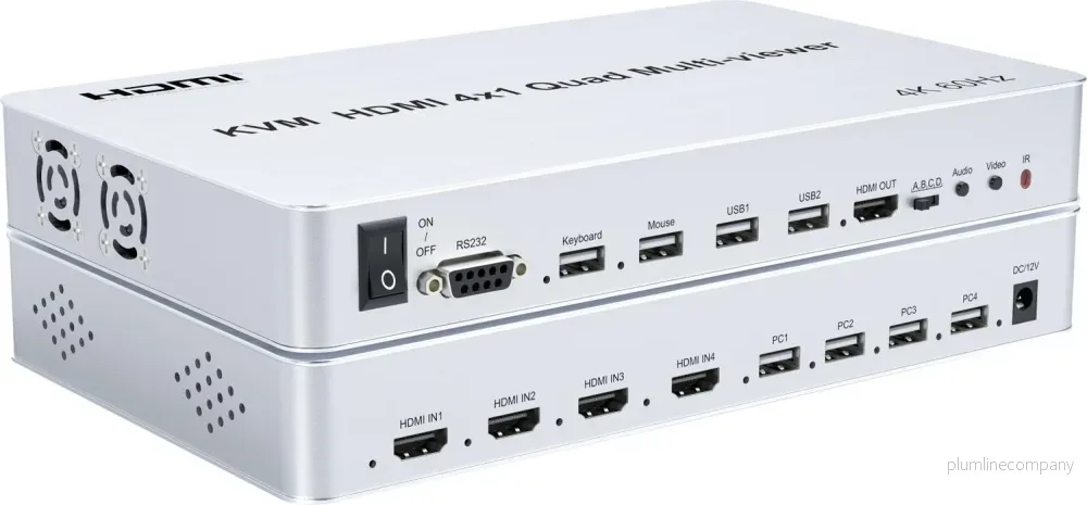 NÖRDIC KVM Switch 4xPC till 1xHDMI 4K 60Hz Quad Multi-Viewer med 4xUSB-A NÖRDIC KVM Switch 4xPC till 1xHDMI 4K 60Hz Quad Multi-Viewer med 4xUSB-A