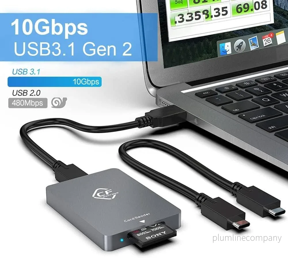 NÖRDIC USB-A&USB-C 3.2 10Gbps Kortläsare CFexpress A - Bild 2