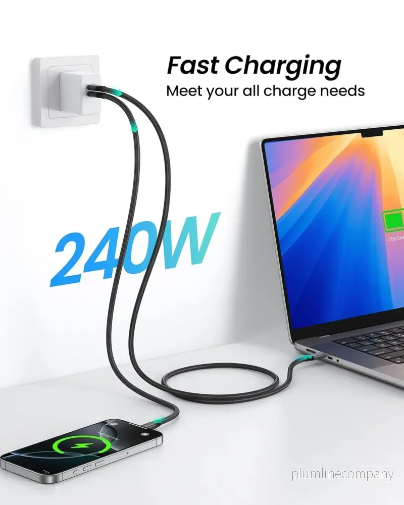 NÖRDIC 2m USB4 V2.0 120G 16K 240W kompatibel med Thunderbolt - Bild 3