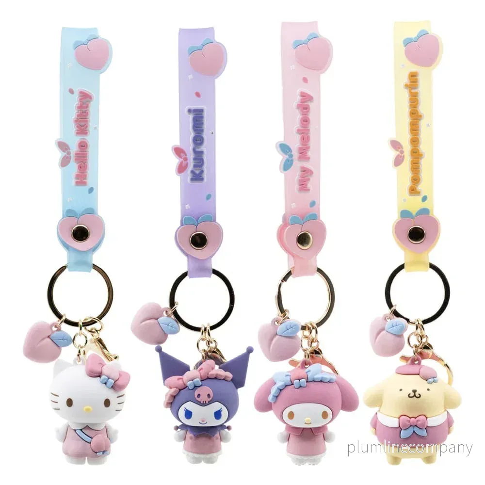 Sanrio Peach Series Nyckelring med Handtag – Hello Kitty och Vänner