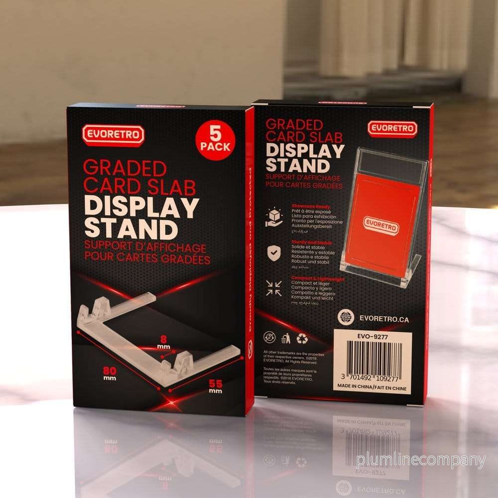 Evoretro Display Stands 5-Pack för Graded Cards Slabs Transparent - Bild 2
