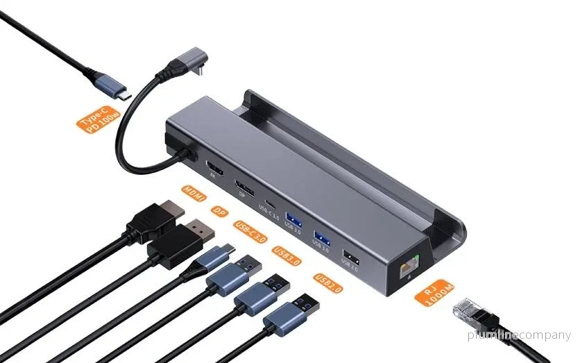 NÖRDIC 1 till 8 dockningsstation för Steam Deck 1xHDMI 4K60Hz, 1xDP 4K60Hz, 1xRJ45 GigaLAN, 1xUSB-C, 3xUSB-A, 1x USB-C PD - Bild 2