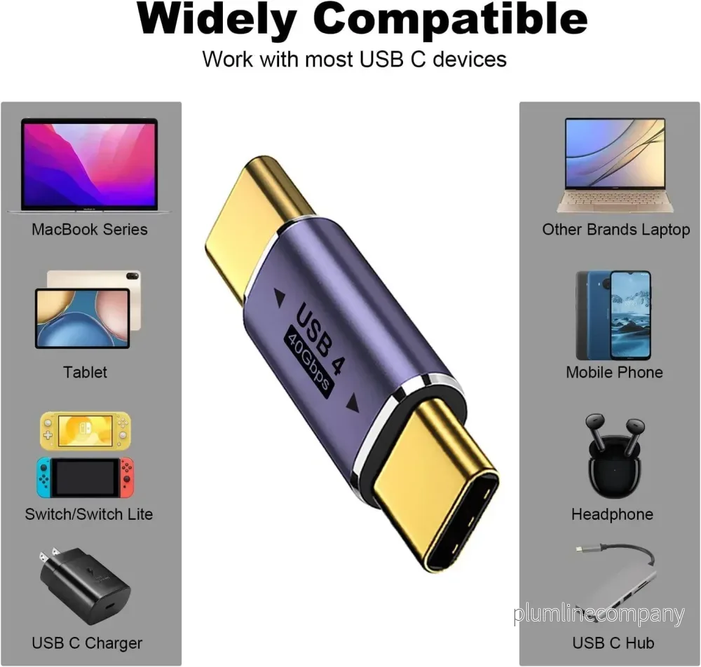 NÖRDIC USB4 adapter hane till hane 40G 8K60Hz PD100W - Bild 3