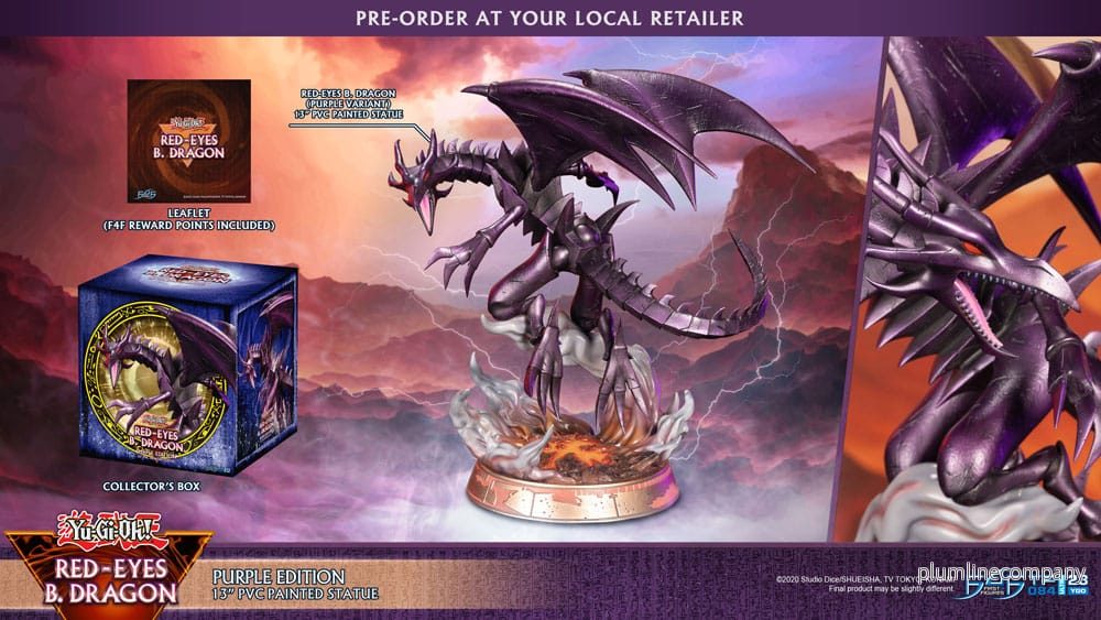 Yu-Gi-Oh! PVC-figur Red-Eyes B. Dragon lila färg 33 cm - Bild 3