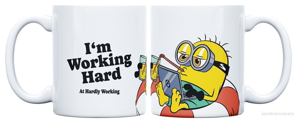 Minions-mugg med motiv "Arbetar" 320 ml - Bild 2