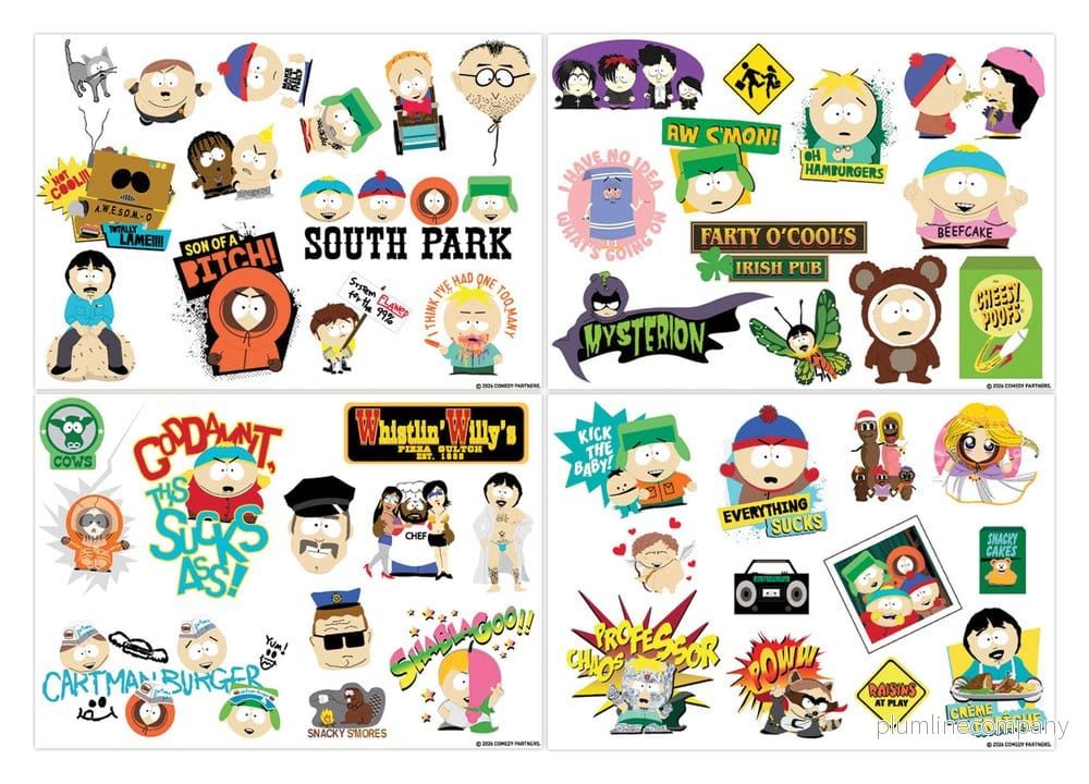 South Park Teknik Klistermärkeset – Fyra återanvändbara ark med officiellt licensierade dekaler South Park Teknik Klistermärkeset – Fyra återanvändbara ark med officiellt licensierade dekaler