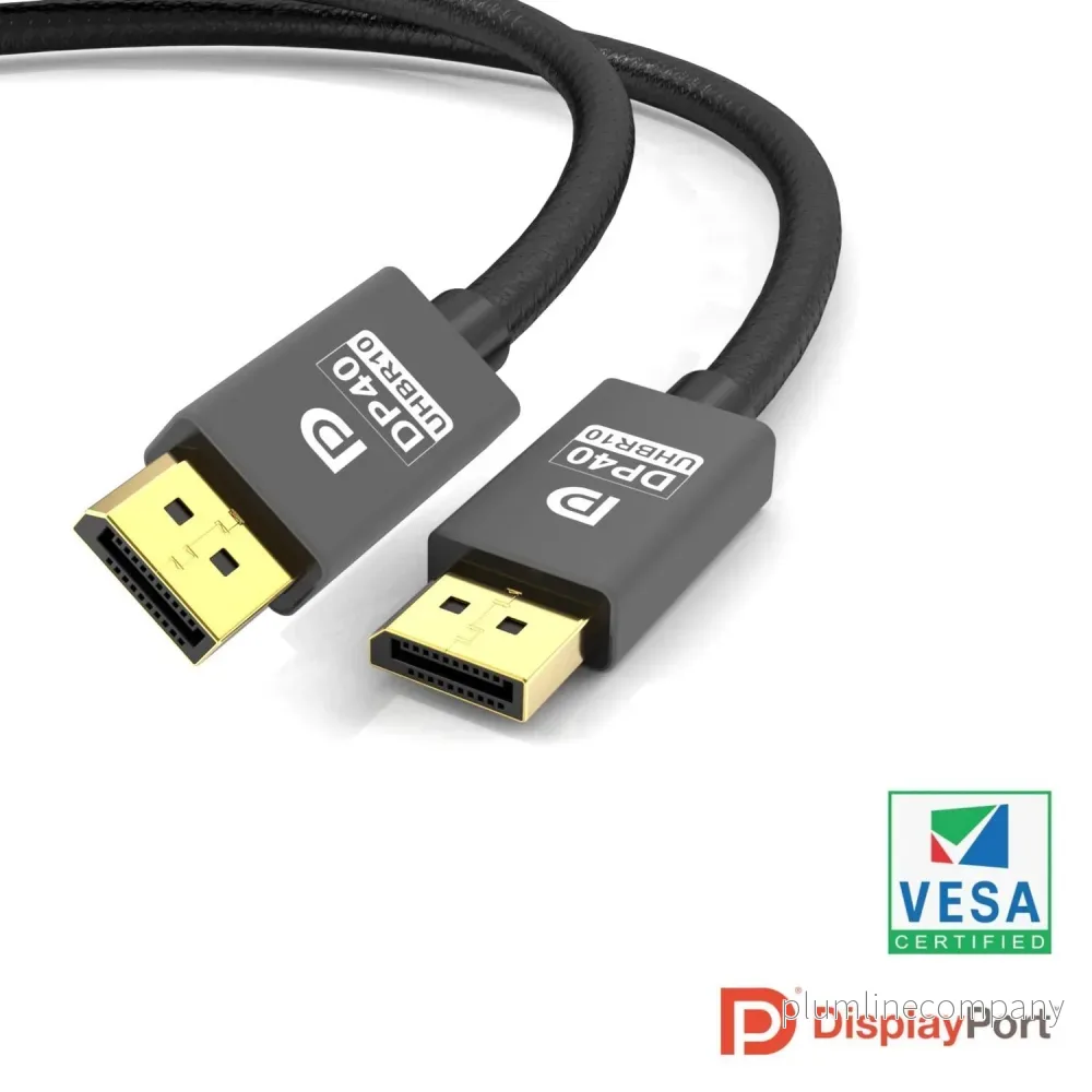 NÖRDIC CERTIFIED CABLES 1,5m VESA Certified nylonflätad Displayport 2.1 kabel DP40 UHBR10 40Gbps 8K60H 4K144Hz NÖRDIC CERTIFIED CABLES 1,5m VESA Certified nylonflätad Displayport 2.1 kabel DP40 UHBR10 40Gbps 8K60H 4K144Hz