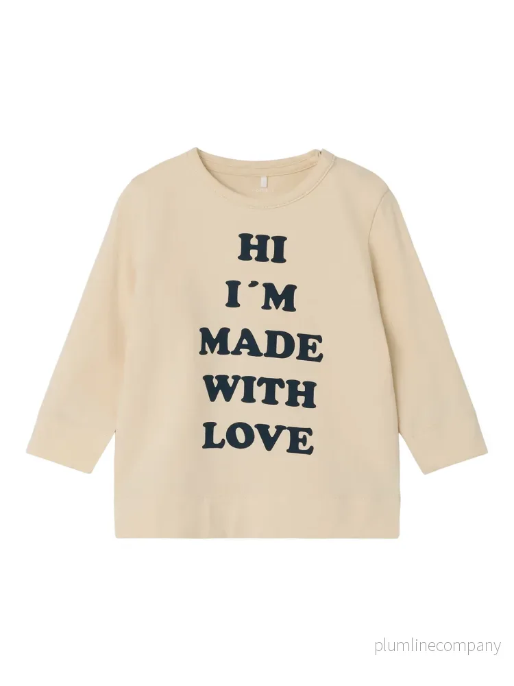 SISTA CHANSEN - Baby t-shirt - NBMLARA LS TOP - White Swan