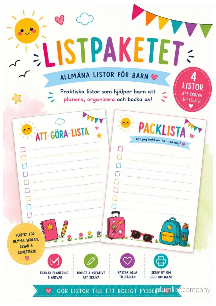Listpaket - Att göra, packa & planera