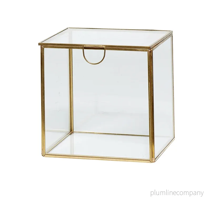 Glas ask, mässing 16 cm Glas ask, mässing 16 cm