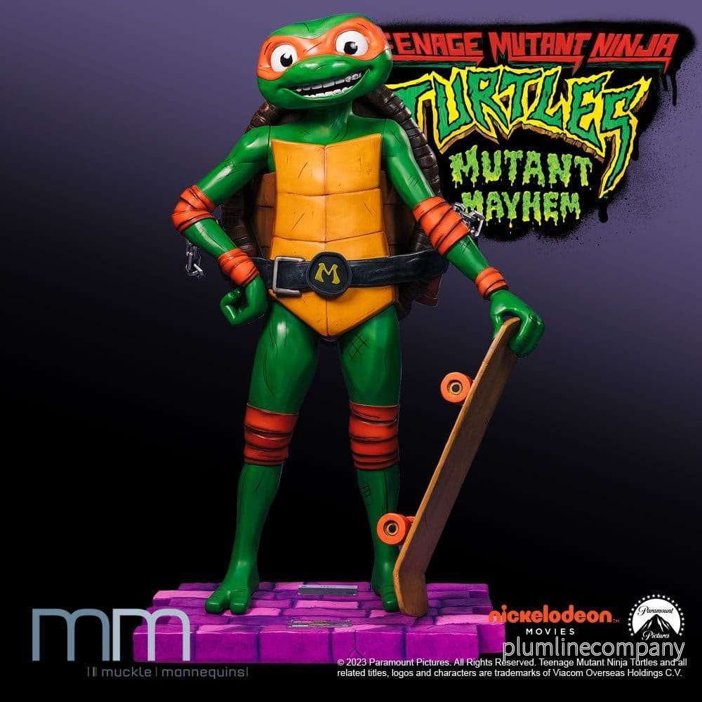 Teenage Mutant Ninja Turtles: Mutant Mayhem Staty i naturlig storlek Michelangelo 162 cm Teenage Mutant Ninja Turtles: Mutant Mayhem Staty i naturlig storlek Michelangelo 162 cm