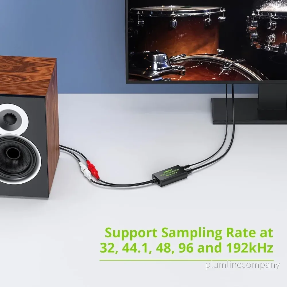 DAC-omvandlare 192kHz Digital till Analog Converter Optisk SPDIF Toslink till Analog Stereoljud Hona RCA L/R Ljudadapter - Bild 3