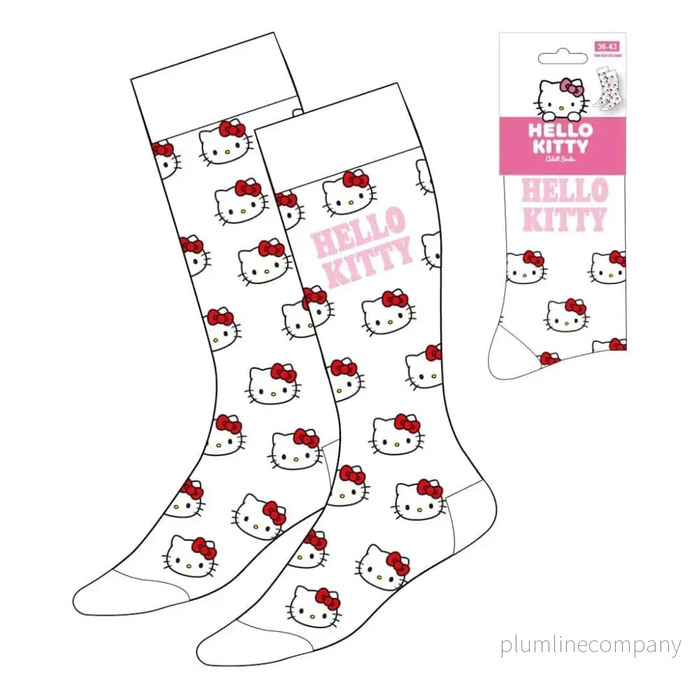 Sanrio Strumpor Hello Kitty Ansikte Vit 36-43