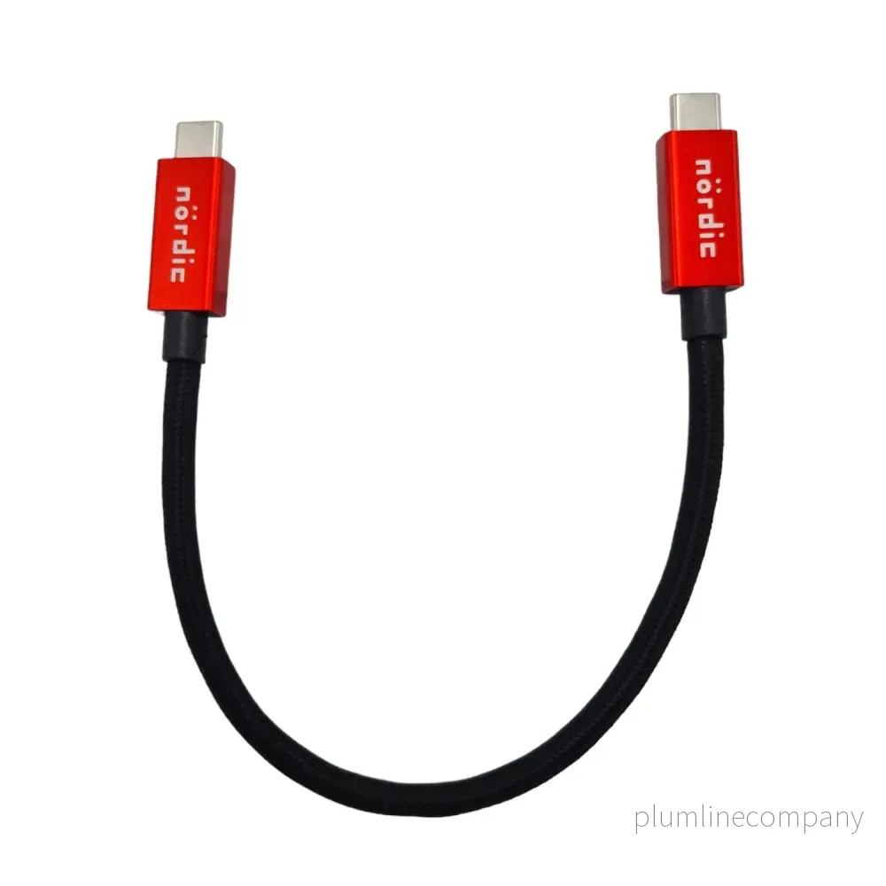 NÖRDIC 25cm Thunderbolt 4 USB-C kabel 40Gbps 100W laddning 8K video kompatibel med USB 4 och Thunderbolt 3 - Bild 2
