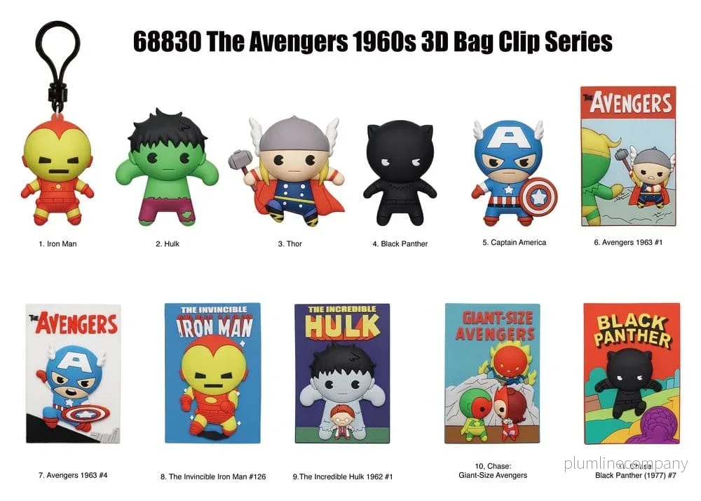 Marvel 3D PVC Påsklämma Serie 1 Avengers 60-årsjubileumserier Dold Påse Display (24) - Bild 3