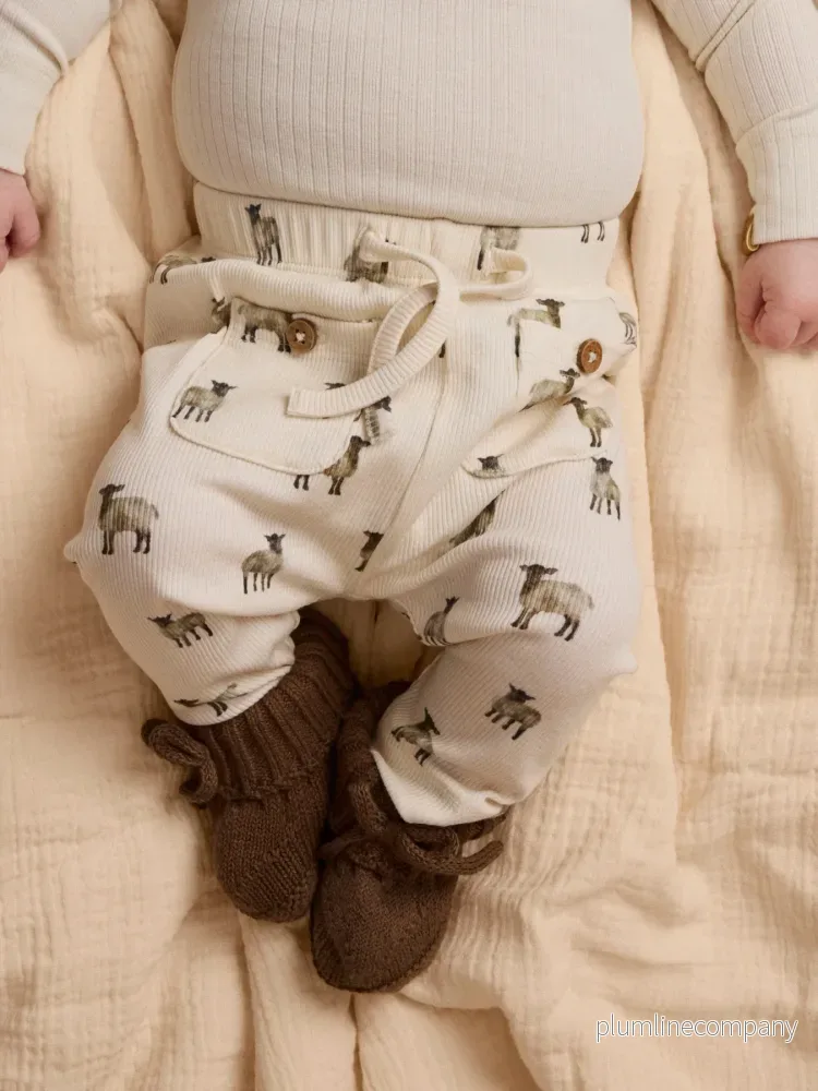 Mönstrade Babybyxor i Bomull & TENCEL™ Lyocell - Turtledove SHEEP - NBMGAVO ENK LOOSE PANT LIL - Bild 3