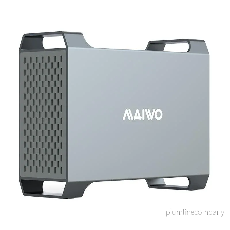 MAIWO K35282C USB-C 3.1 Extern Kabinett Aluminium för 2x 3.5″ SATA HDD med stöd för RAID