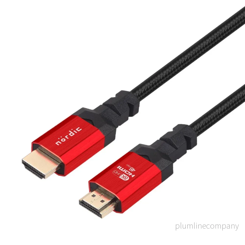 NÖRDIC CERTIFIED CABLES 3m Ultra High Speed HDMI 2.1 8K 60Hz 4K 120Hz 48Gbps Dynamic HDR eARC VRR nylonflätad kabel guldpläterad - Bild 3