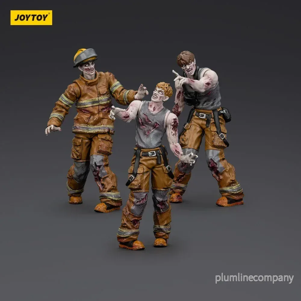 Zombie Dark Source Action Figurr 3-Pack Brandmansfigurer 8 cm - Bild 3