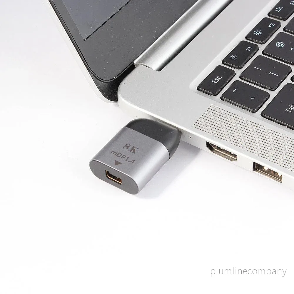 NÖRDIC USB C till Mini Displayport adapter 8K i 60Hz Stöd för 3D och HDCP 1.4 och 2.2 10cm Aluminium Space Grey - Bild 2