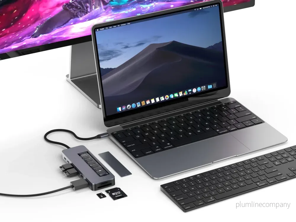 NÖRDIC USB-C 1 till 9 Dockningsstation 1xHDMI4K60Hz 1xUSB-C PD 100W, 1xUSB-C, 3xUSB-A, 1xSD-plats, 1xMicroSD-plats, 1xM.2 SSD NVMe - Bild 2