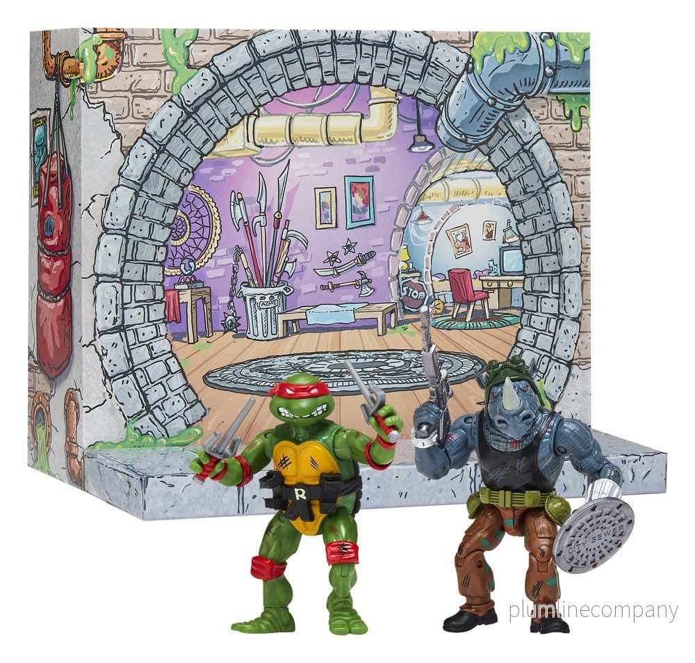 Teenage Mutant Ninja Turtles: Remastrade Actionfigurer Raphael mot Rocksteady - Bild 2