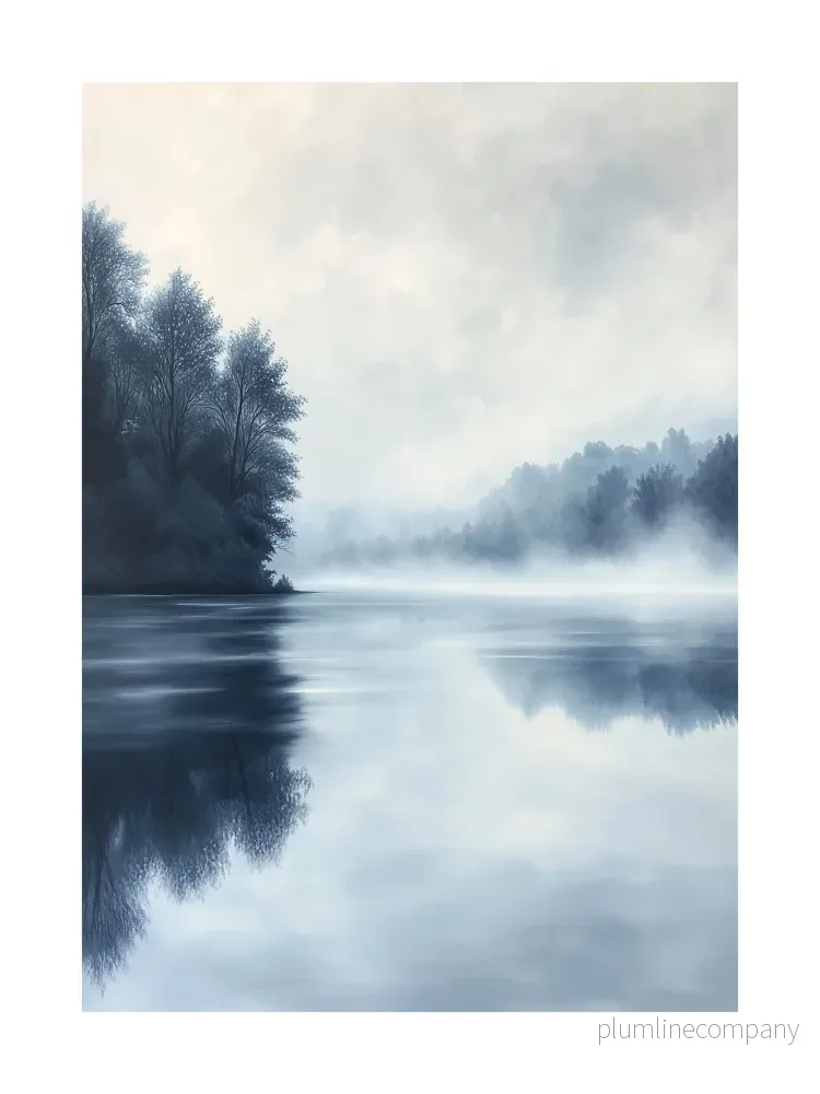 Gray Morning Lake Poster