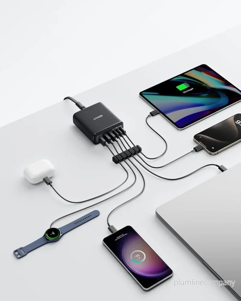 Anker USB-C och USB-A-laddare, 112W Max 6-portars laddningsstation - Bild 2