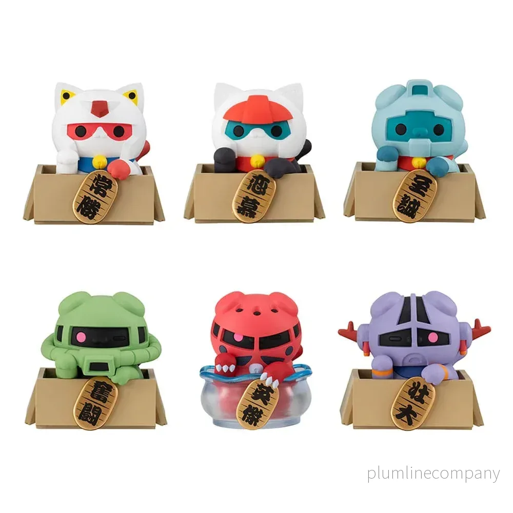 Gintama x Okawabukubu Trading Figure Cats Luckycat 3 cm Blind Box Assortment (6) (med gåva)