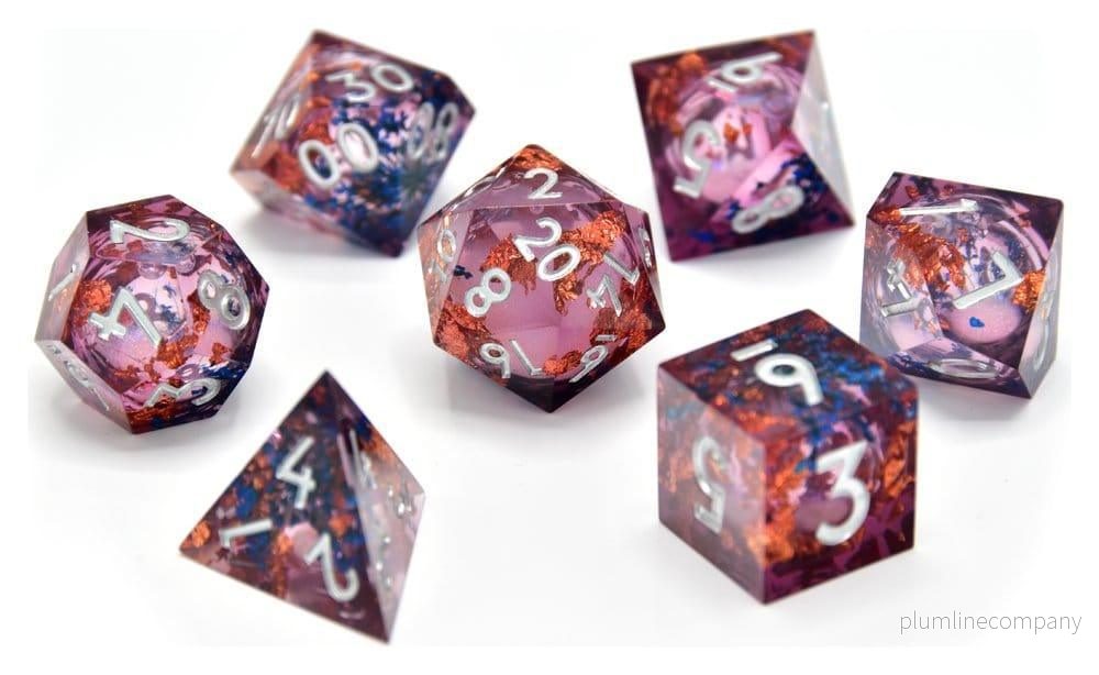 CritStones Liquid Core Dice Set Fey Mist (7) - Bild 2
