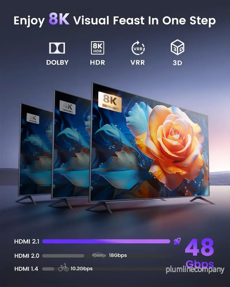 NÖRDIC HDMI 2.1 Switch 2 till 1 8K60Hz 4K@120Hz med fjärrkontroll, Aluminum - Bild 3