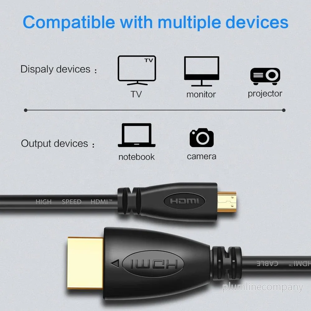 NÖRDIC HDMI till Mini HDMI kabel 2m High Speed HDMI with Ethernet Type A till Type C hane till hane svart - Bild 2