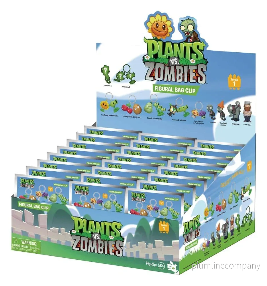Plants vs. Zombies 3D Foam Bag Clips Serie 1 Display (24) Plants vs. Zombies 3D Foam Bag Clips Serie 1 Display (24)