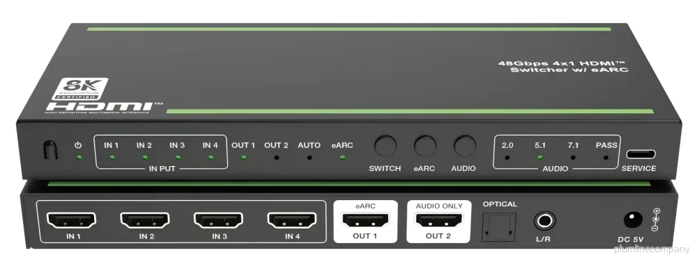 NÖRDIC 8K HDMI 2.1 eARC/ARC Extractor med inbyggd 4 till 1-switch, HDMI/Optisk/3,5mm, Dolby Vision, Dolby Atmos, LPCM 7.1CH, CEC, HDR, VRR, HDCP 2.3 NÖRDIC 8K HDMI 2.1 eARC/ARC Extractor med inbyggd 4 till 1-switch, HDMI/Optisk/3,5mm, Dolby Vision, Dolby Atmos, LPCM 7.1CH, CEC, HDR, VRR, HDCP 2.3