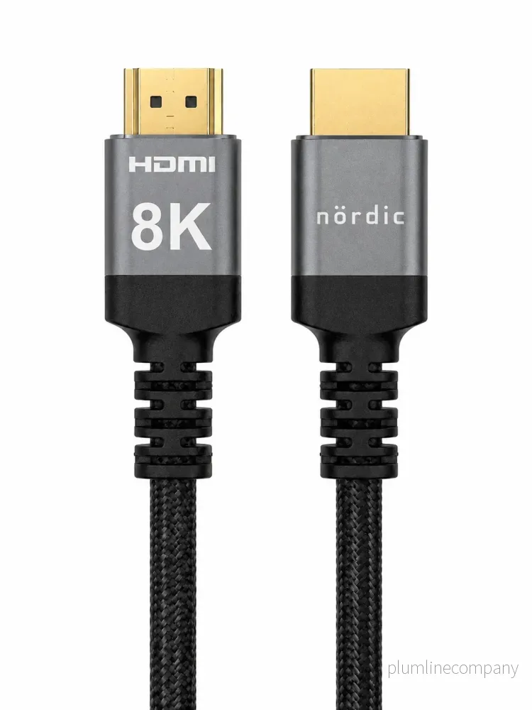 NÖRDIC CERTIFIED CABLES 50cm Ultra High Speed HDMI 2.1 8K60Hz 4K120Hz 48Gbps Dynamic HDR eARC Game Mode VRR Dolby Atmos nylonflätad kabel guldpläterad NÖRDIC CERTIFIED CABLES 50cm Ultra High Speed HDMI 2.1 8K60Hz 4K120Hz 48Gbps Dynamic HDR eARC Game Mode VRR Dolby Atmos nylonflätad kabel guldpläterad