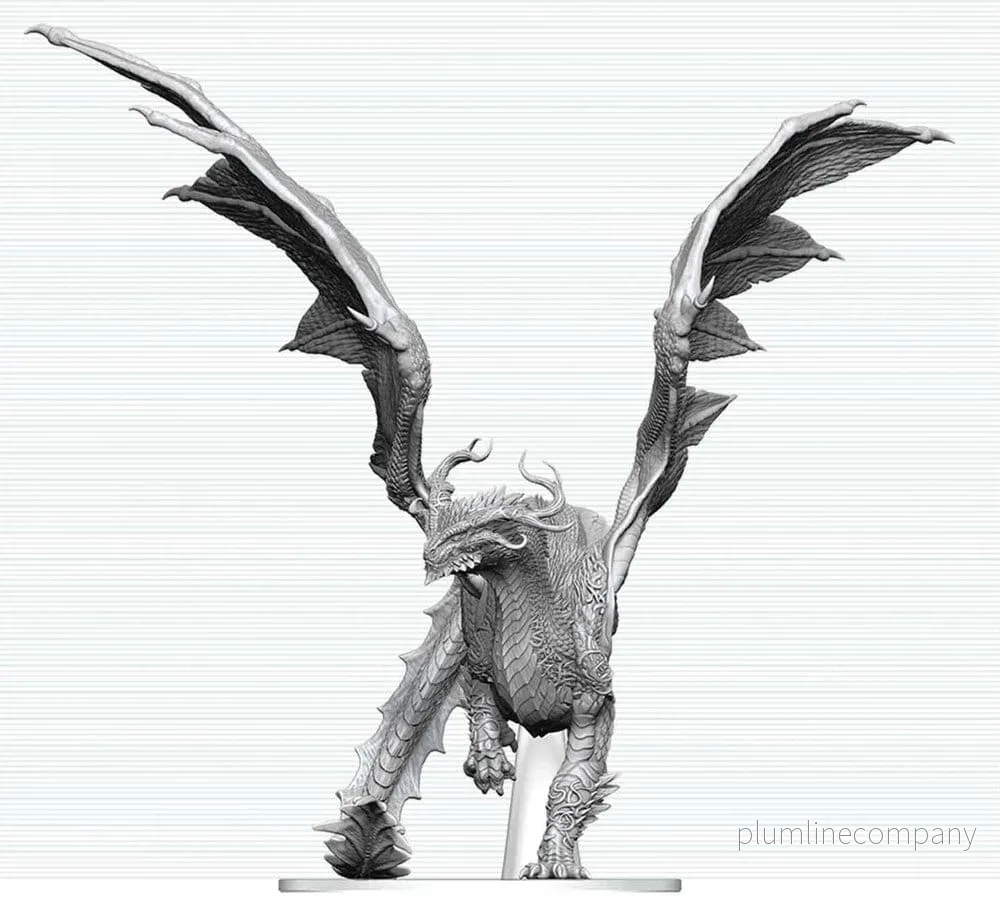 Dungeons & Dragons Nolzurs Fantastiska Minifigurer Omålade Miniatyr Vuxen Andedrake 24 cm
