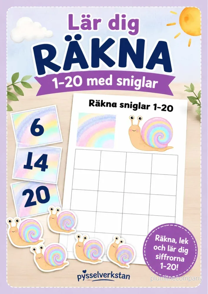 Lär dig räkna 1-20 med sniglar