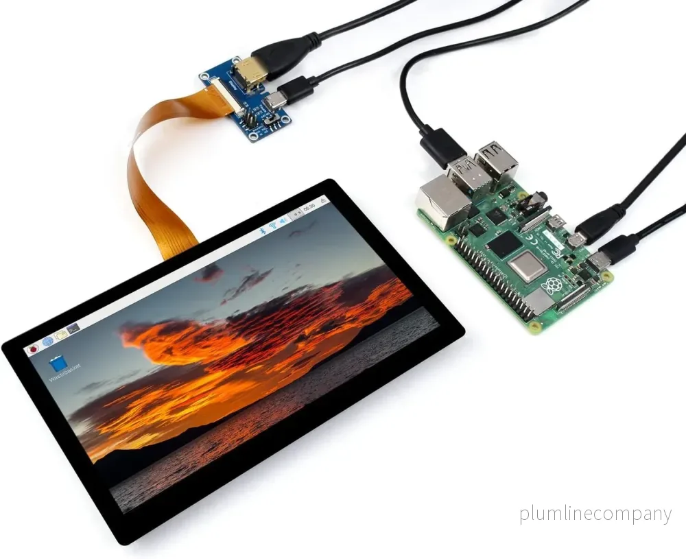 Waveshare 7-tums HDMI-skärm Pekskärm 1024 x 600 IPS-panel Stödjer Alla Versioner av Raspberry Pi Windows-skärm - Bild 3