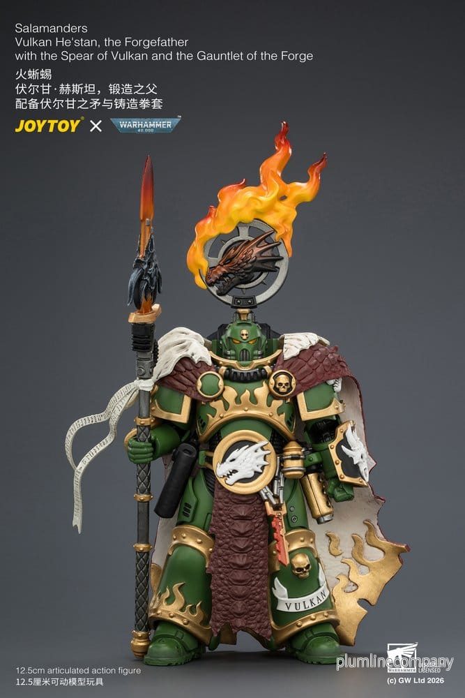 Warhammer Actionfigur Salamanders Vulkan He'stan, Eldsmidesfader 13 cm - Bild 3