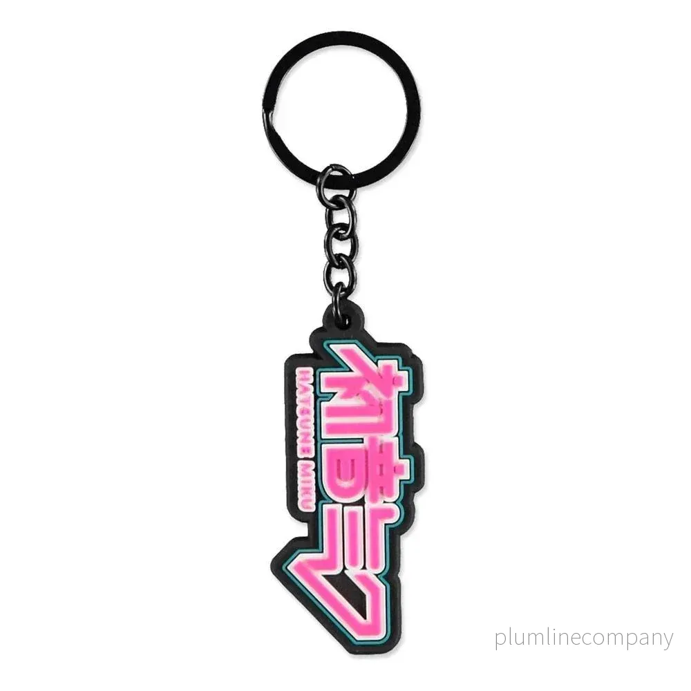 Hatsune Miku Gumminyckelring med Logo