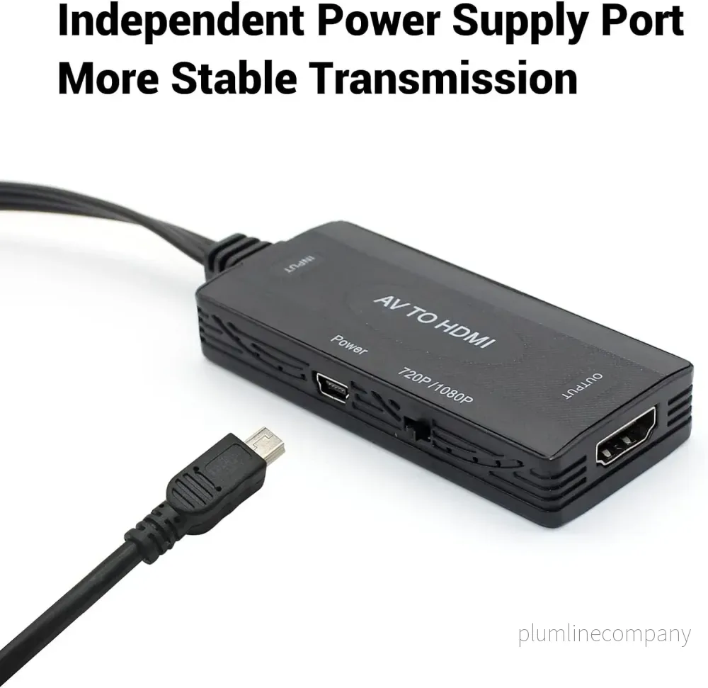 NÖRDIC Kompositvideo AV till HDMI adapter 3XRCA AV och CVBS omvandlare 1080p i 60Hz 1m - Bild 3