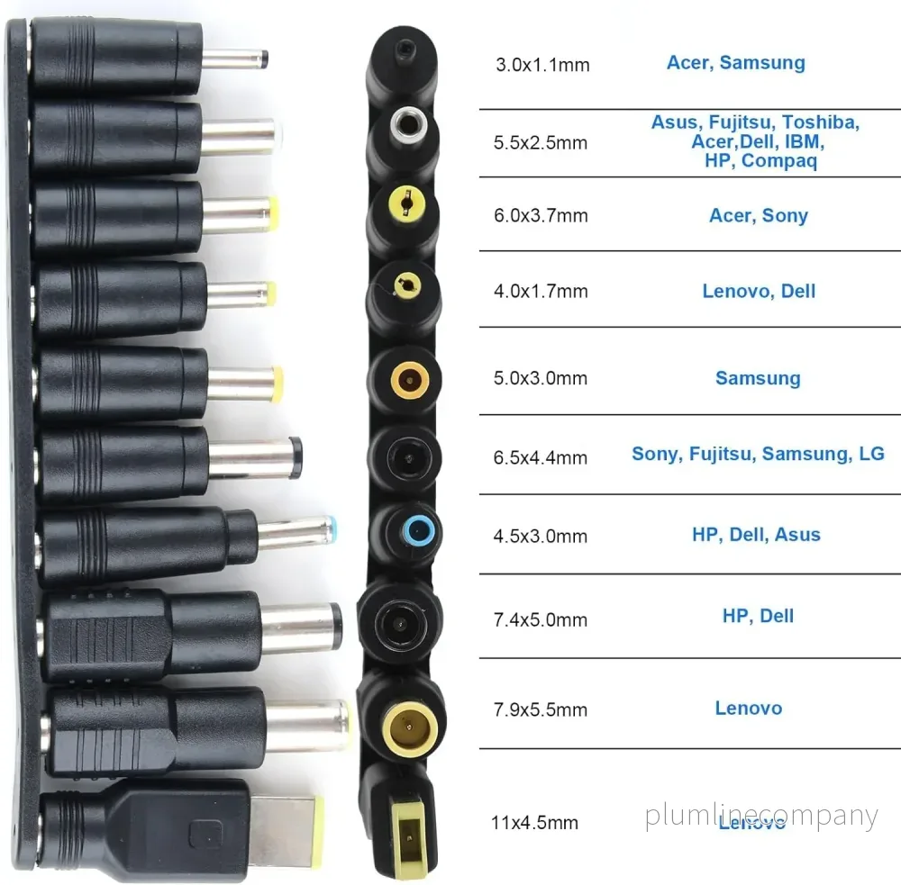 NÖRDIC USB‑C till DC‑strömkabel med 10st adaptrar 1.8m 100W - Bild 3