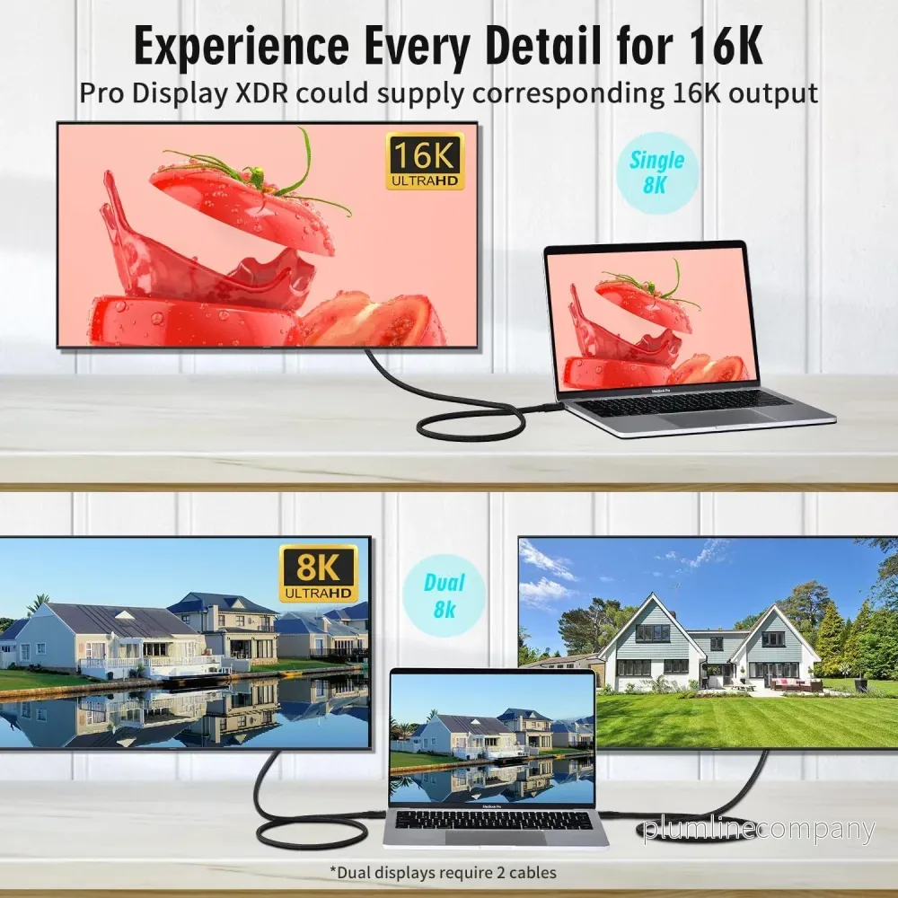 NÖRDIC 1m vinklad USB4 V2.0 120G 16K 240W kompatibel med Thunderbolt 5/4/3 - Bild 3