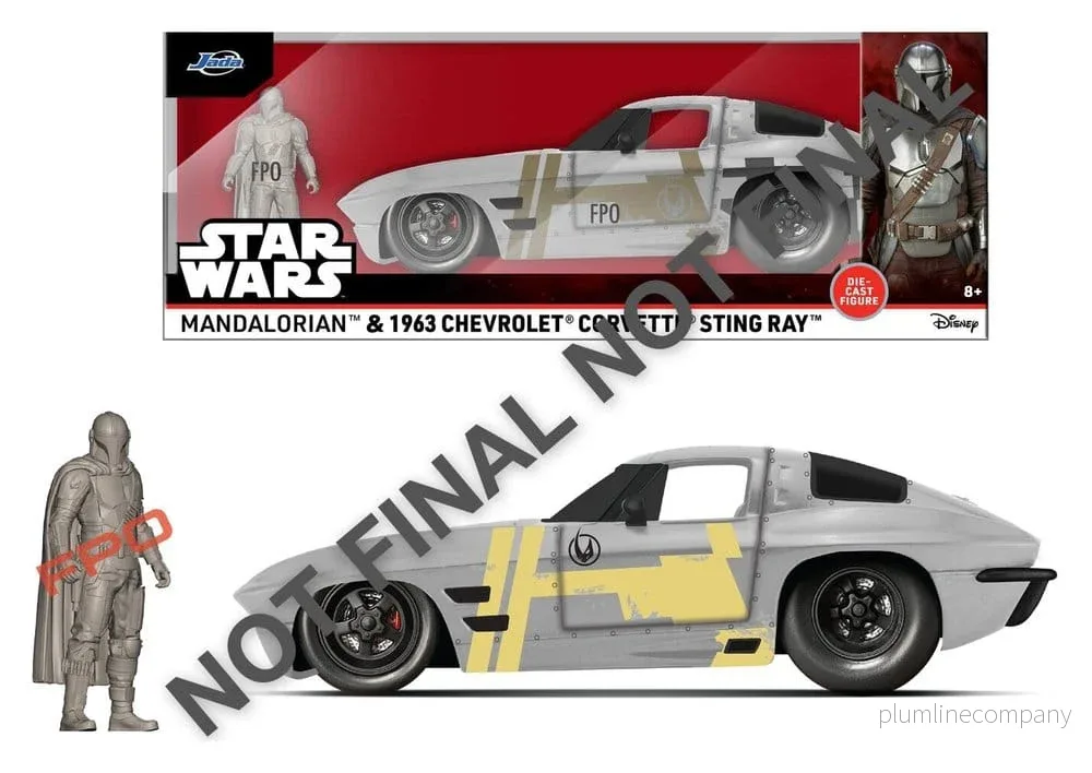 Star Wars Diecast Modell Skala 1:24 Mandalorian Chevrolet Corvette Sting Ray 1963 Star Wars Diecast Modell Skala 1:24 Mandalorian Chevrolet Corvette Sting Ray 1963