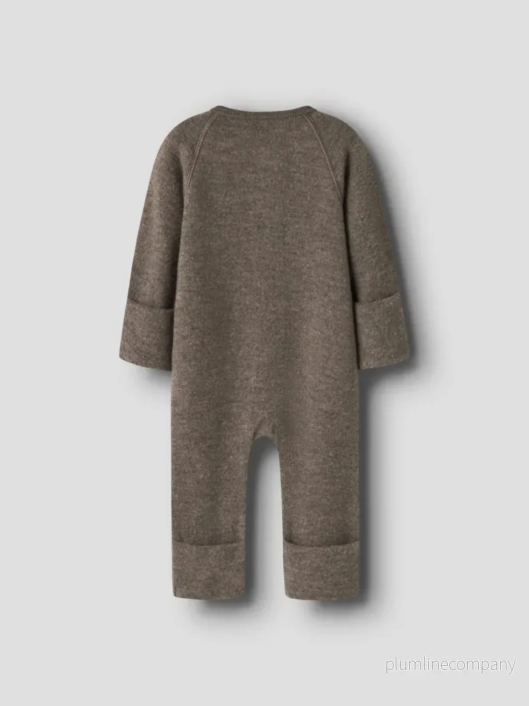 MERINOULL SPARKDRÄKT - NBFWMINO WOOL BRU LS SUIT - Morel - Bild 2