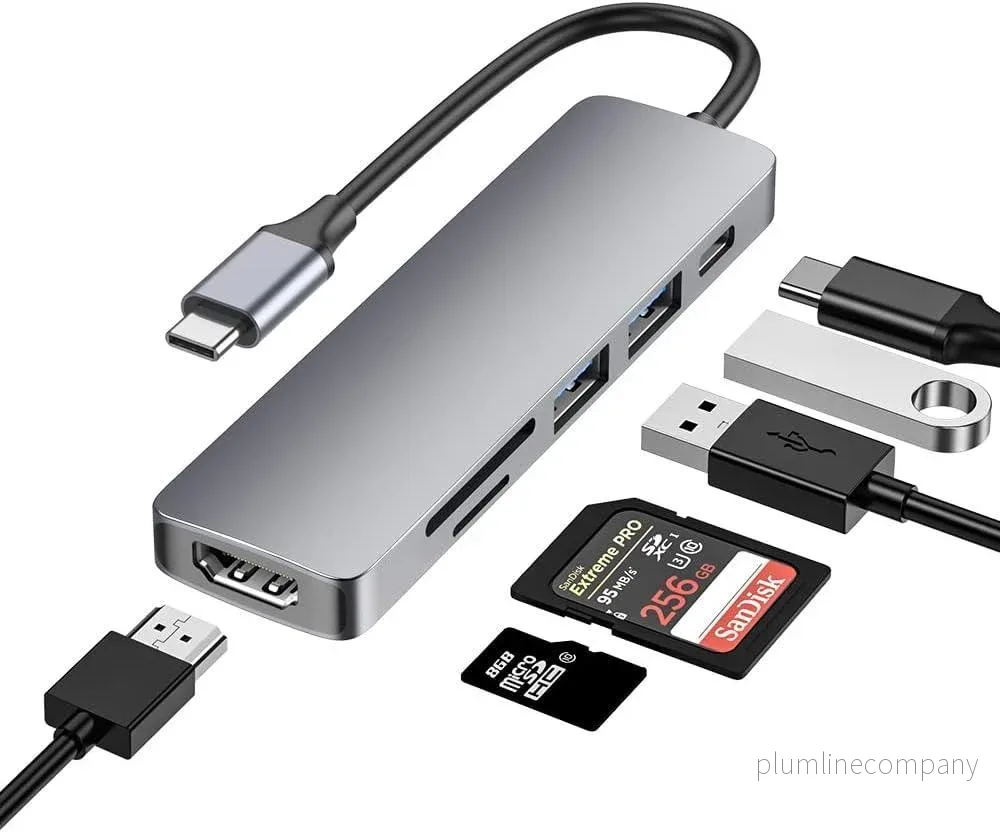 NÖRDIC 1 till 6 USB C Aluminium Dockningsstation 1xHDMI 4K 30Hz 1xUSB-A 3.0 1xUSB-A 2.0 5Gbps 1xUSB C PD87W 1xSD/TF kortläsare NÖRDIC 1 till 6 USB C Aluminium Dockningsstation 1xHDMI 4K 30Hz 1xUSB-A 3.0 1xUSB-A 2.0 5Gbps 1xUSB C PD87W 1xSD/TF kortläsare